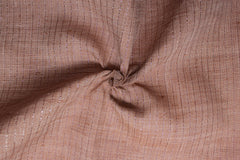 Brown Lurex Stripe Remi Linen Fabric