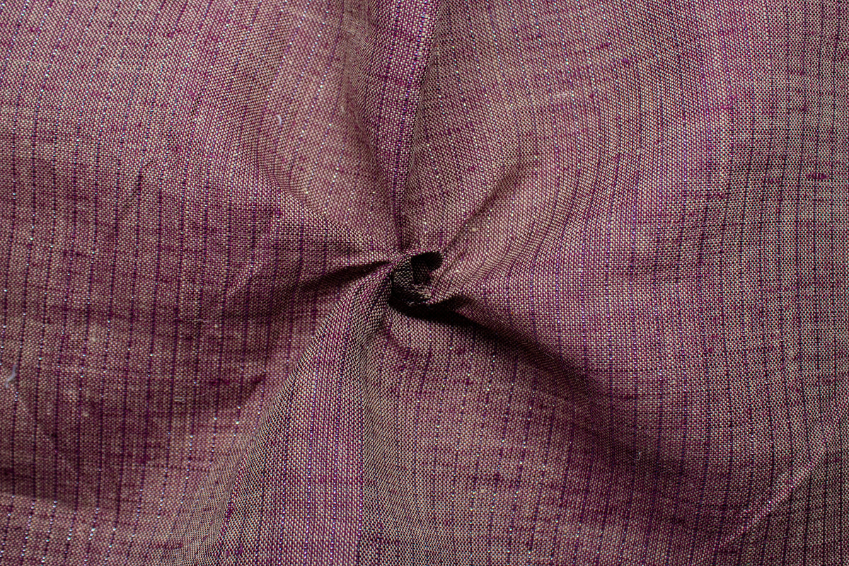 Deep Purple/Magenta Lurex Stripe Remi Linen Fabric