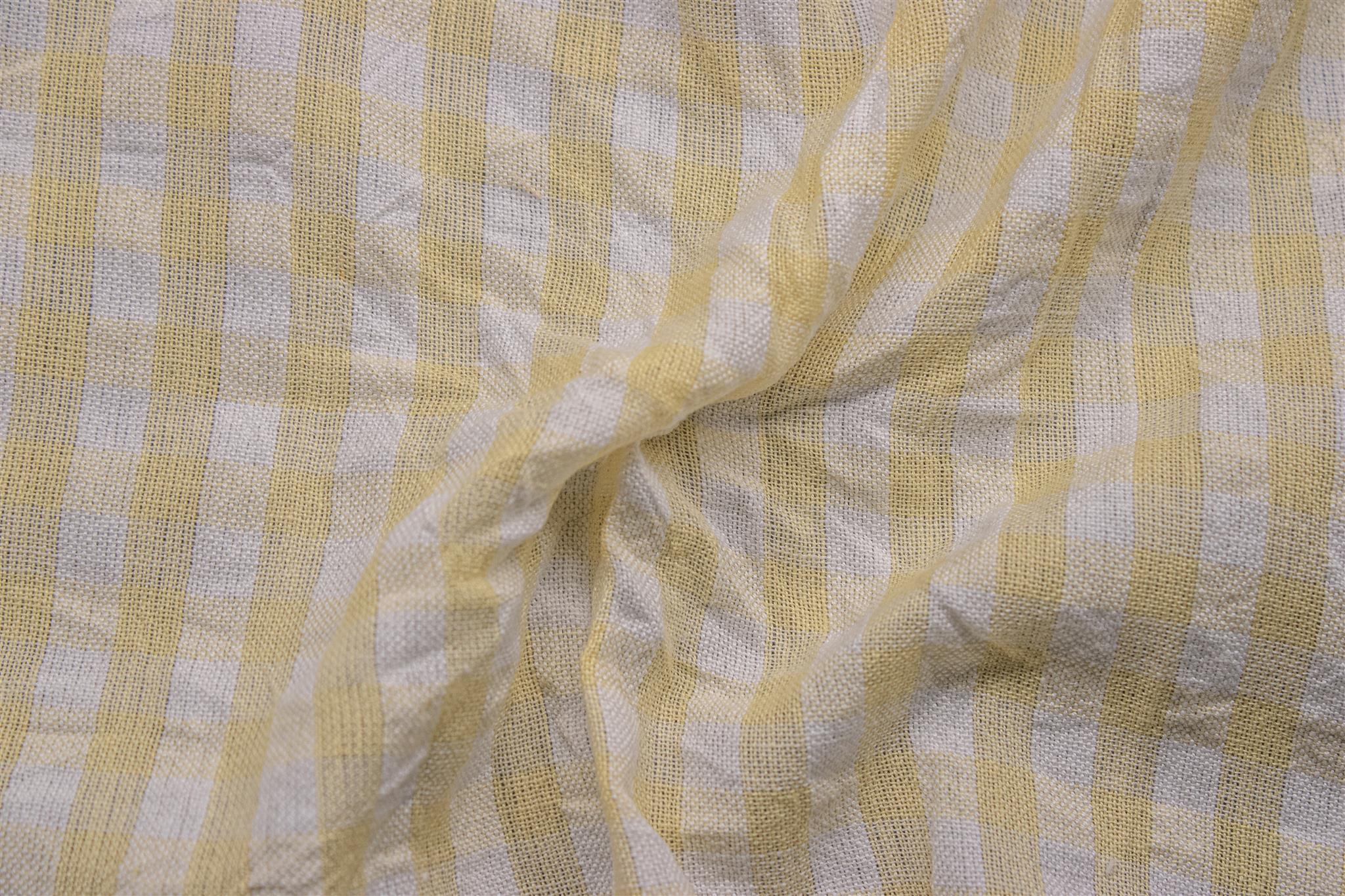 Yellow Seersucker Gingham Check