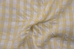 Yellow Seersucker Gingham Check Cotton Fabric