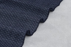Indigo Blue Chambray Dot Jacquard Denim Fabric