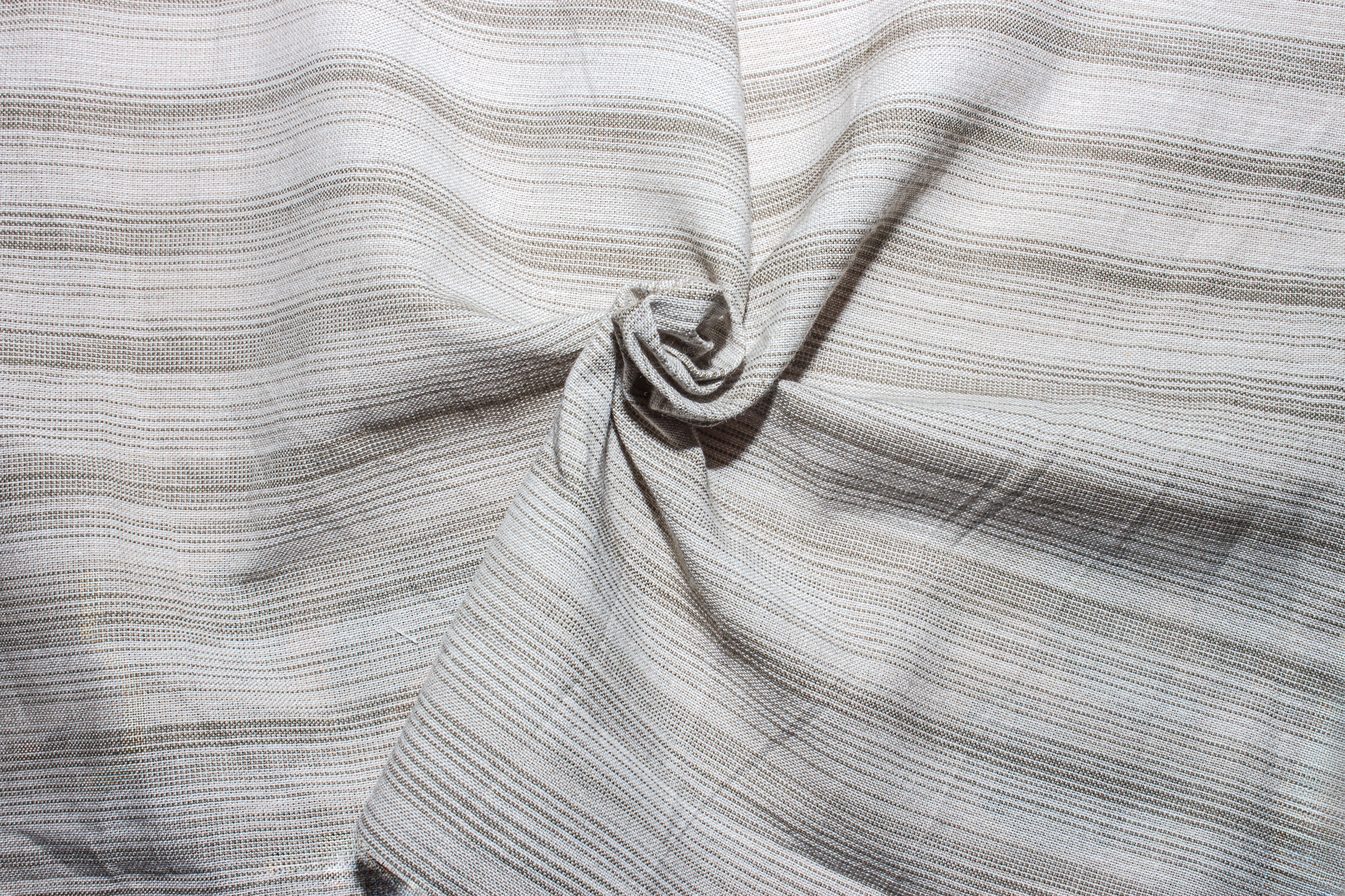 Beige Katari Tie Dye Stripe Cotton Fabric