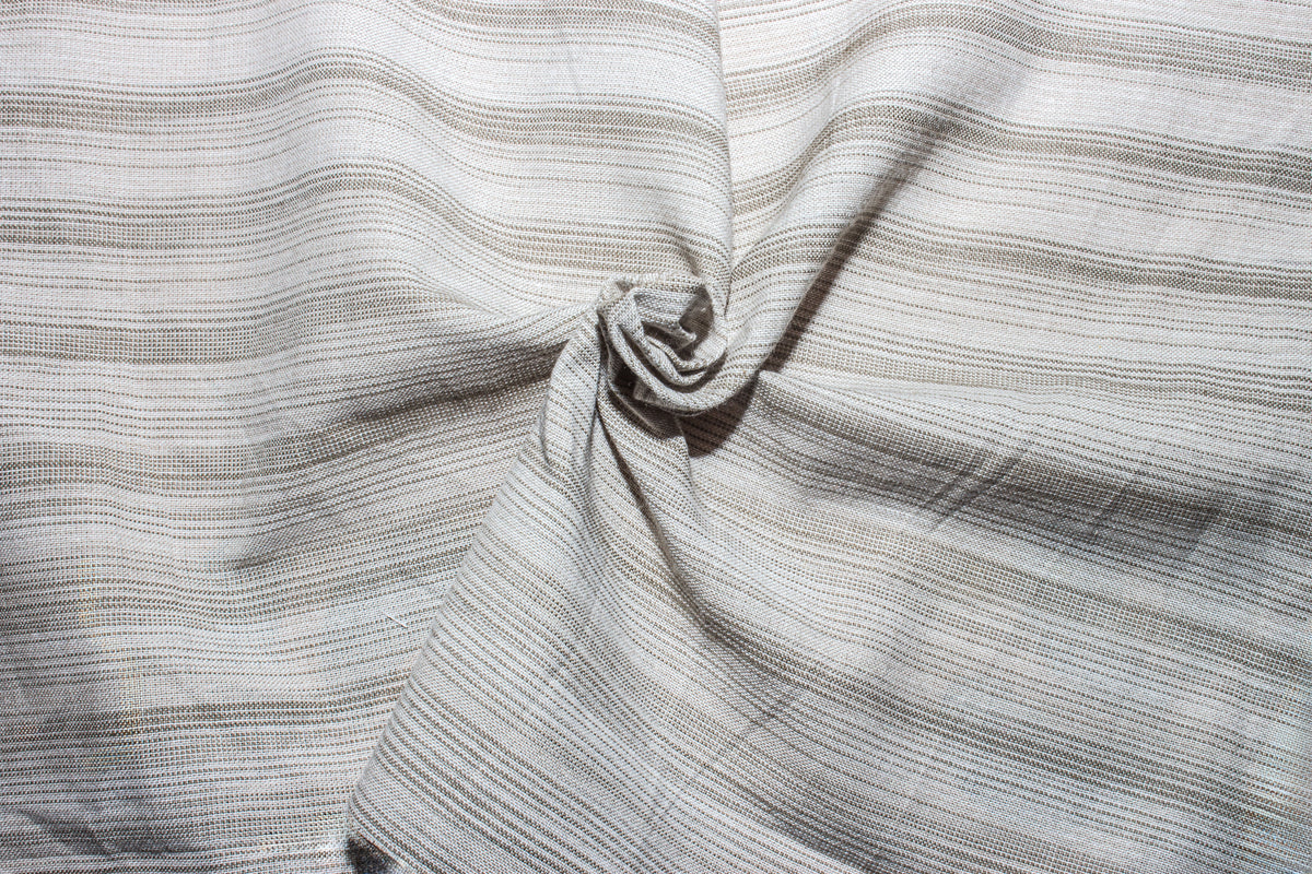 Beige Katari Tie Dye Stripe Cotton Fabric