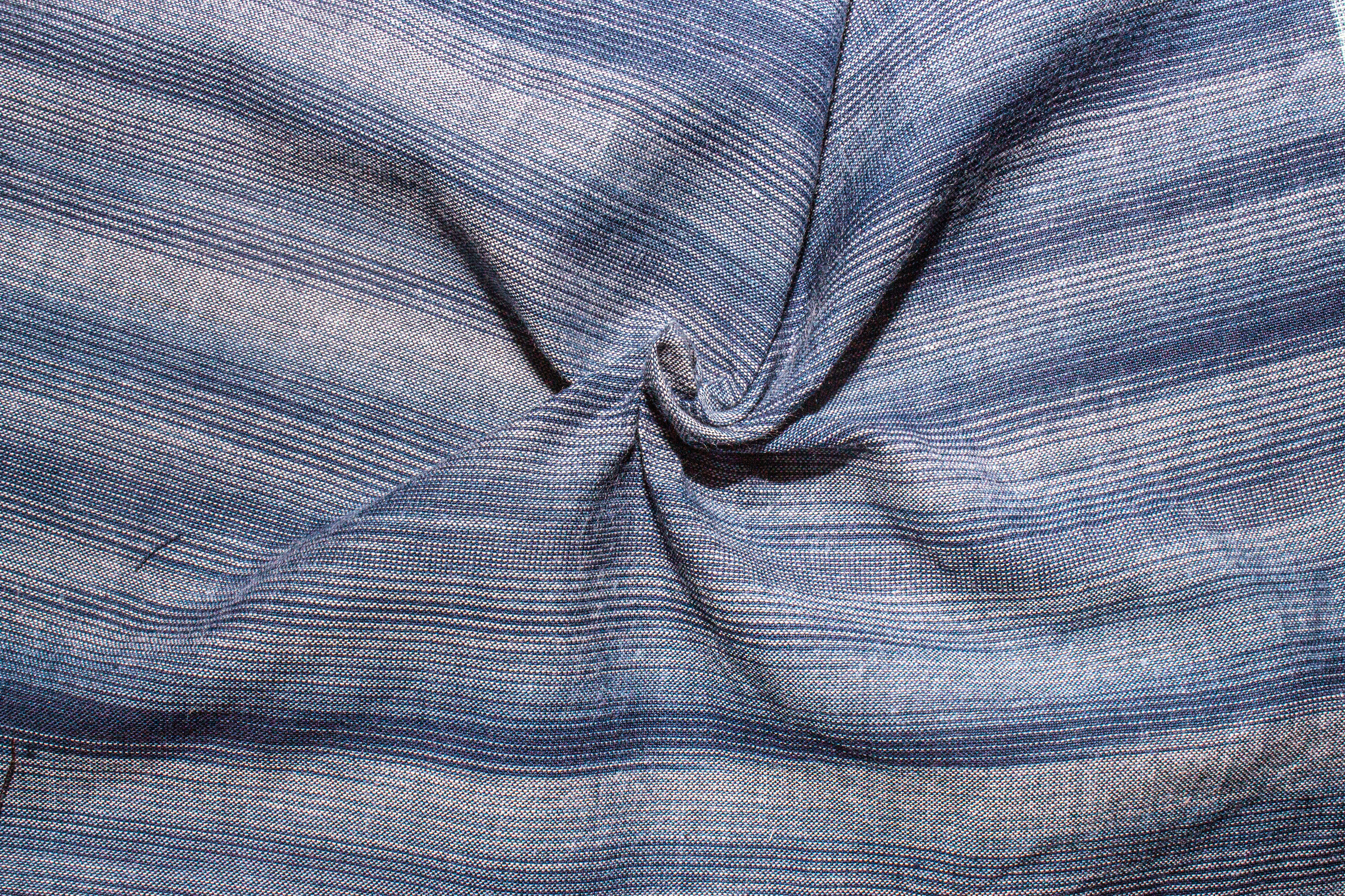 Navy Katari Tie Dye Stripe Cotton Fabric