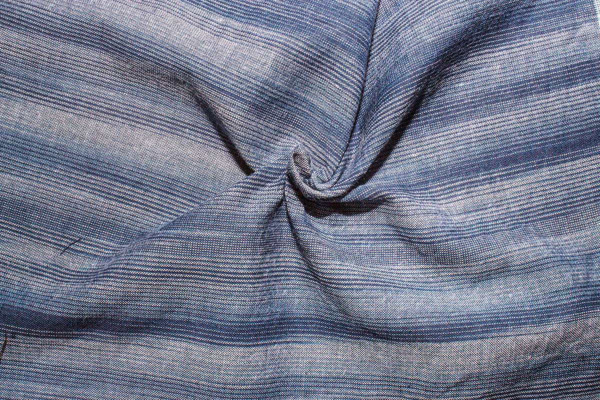 Navy Katari Tie Dye Stripe Cotton Fabric
