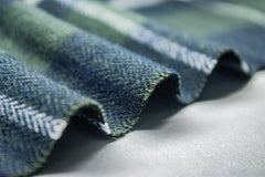 Mint Green Herringbone Flannel Twill Check