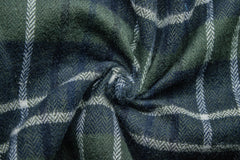 Mint Green Twill Check Herringbone Flannel Fabric