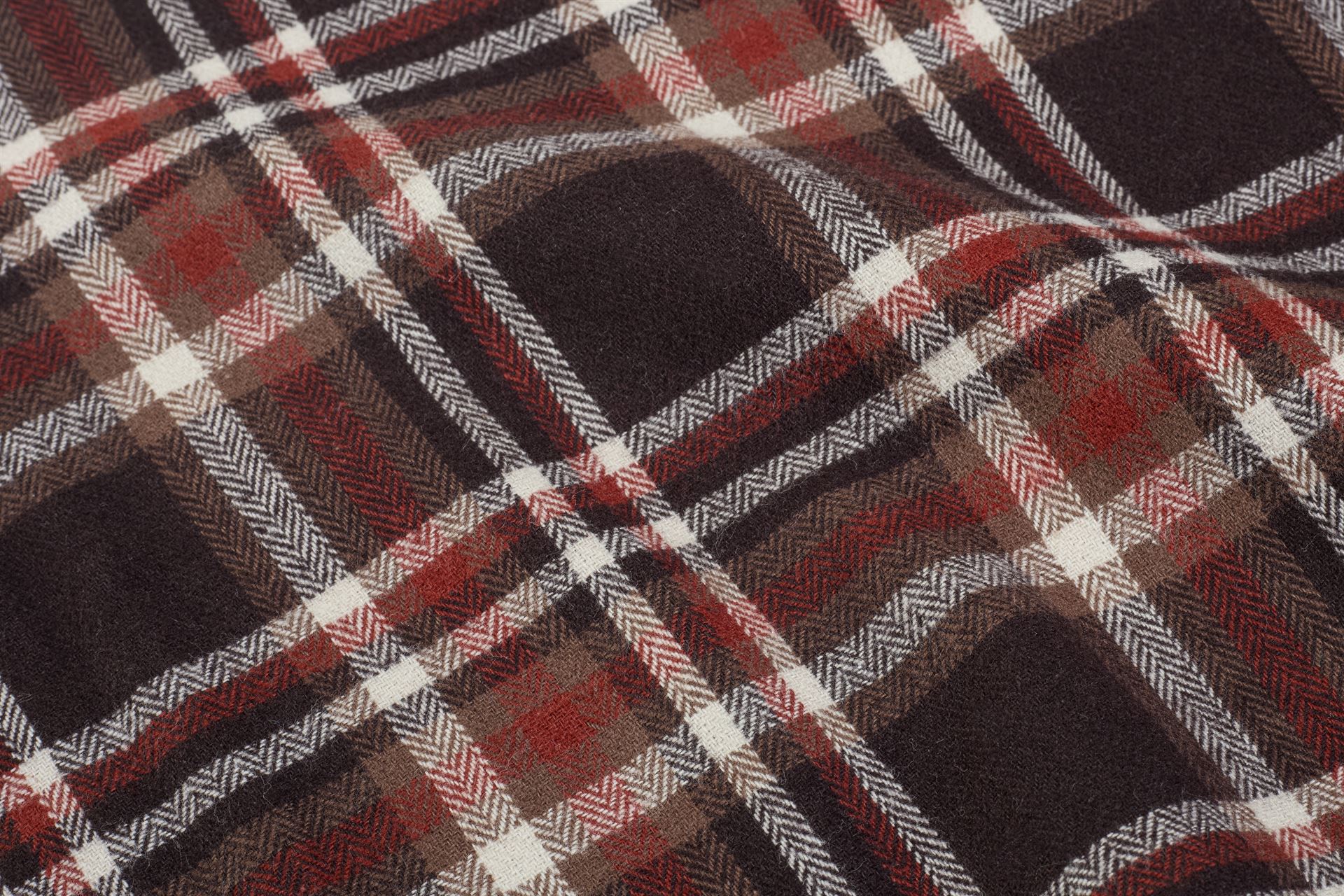 Brown Herringbone Flannel Twill Check