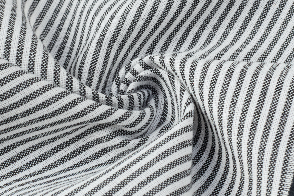 Black & White Recycled Stripe Cotton Fabric