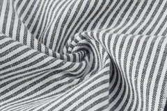 Black & White Recycled Stripe Cotton Fabric