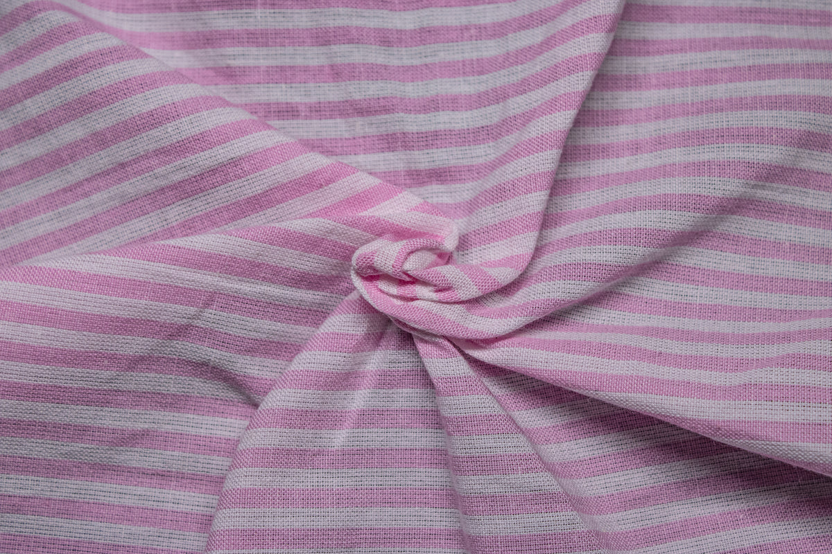 Pink & White Millmade Pin Stripe Cotton Fabric