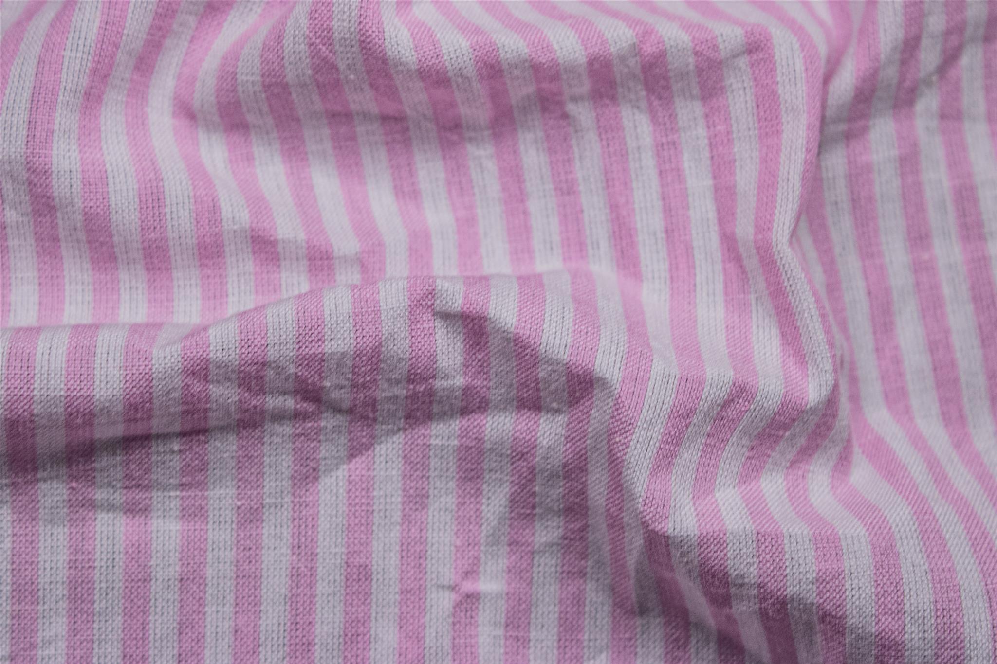 Pink White Cotton Millmade Pin Stripe
