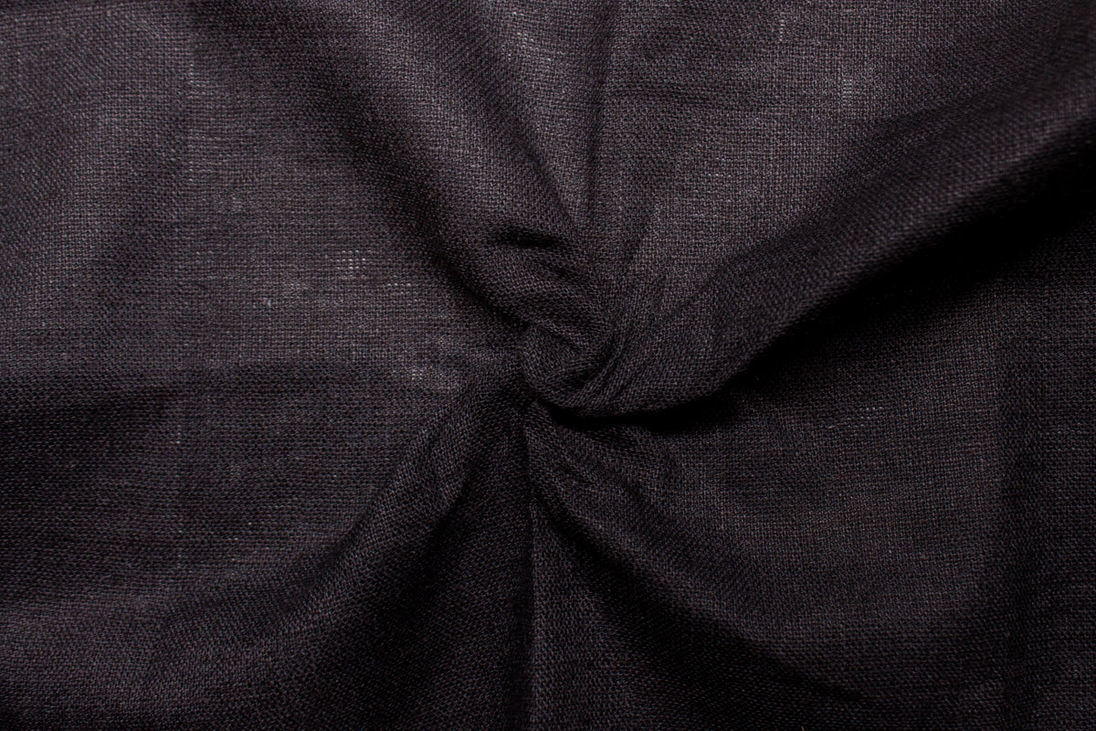 Navy Plain Cotton Linen Fabric