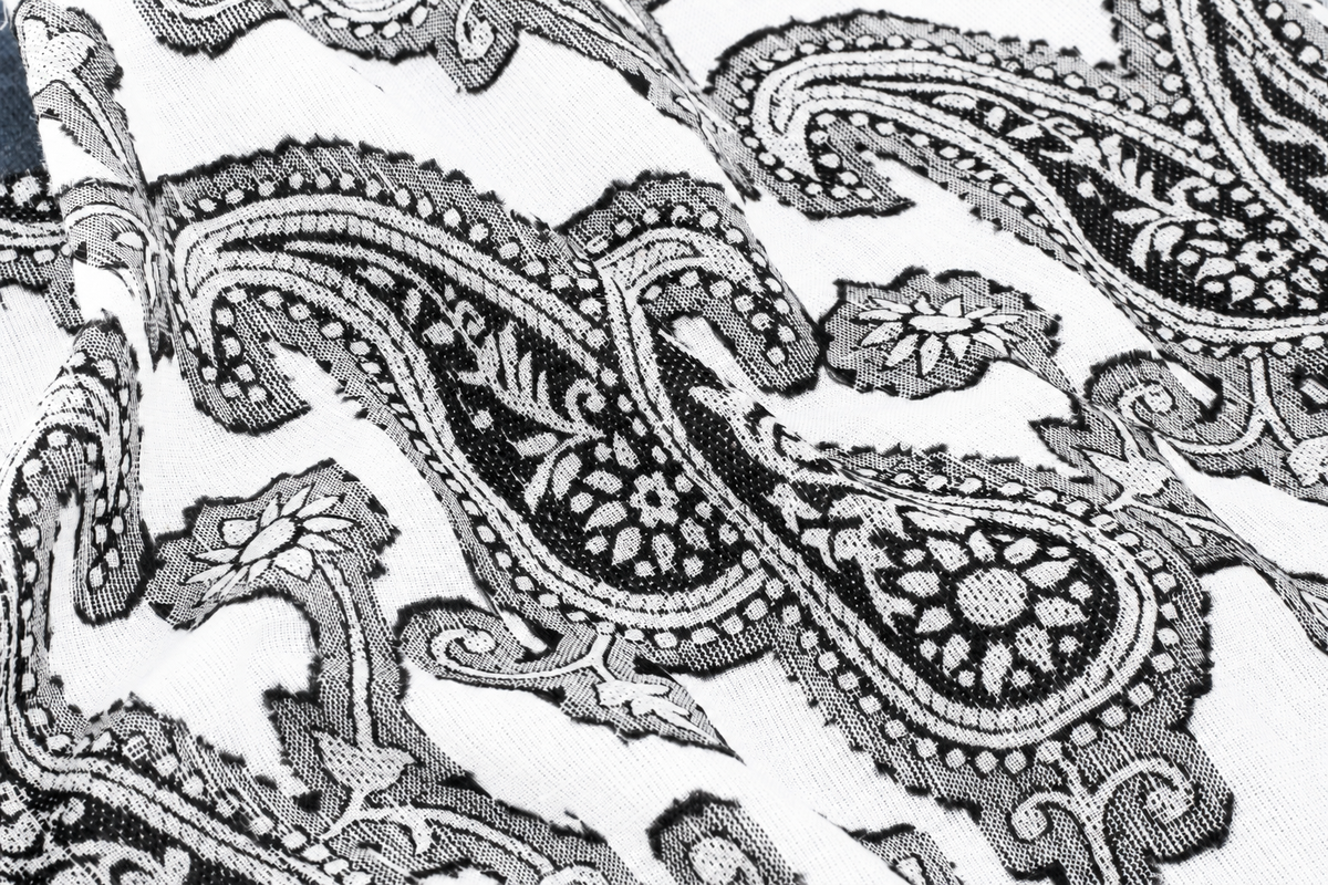 White Paisley Jamdani Jacquard Cotton Fabric