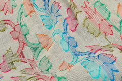 Dyeable Floral Jamdani Multicolour Jacquard Cotton Fabric