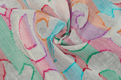 Dyeable Paisley Jamdani Multicolour Jacquard Cotton Fabric