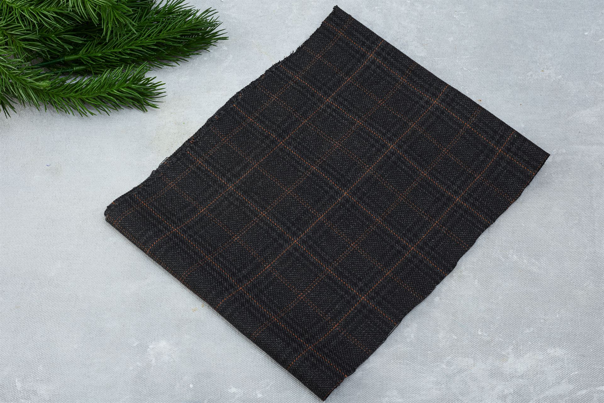 Brown Black Premium Suiting Check