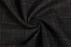 Brown Black Premium Suiting Check