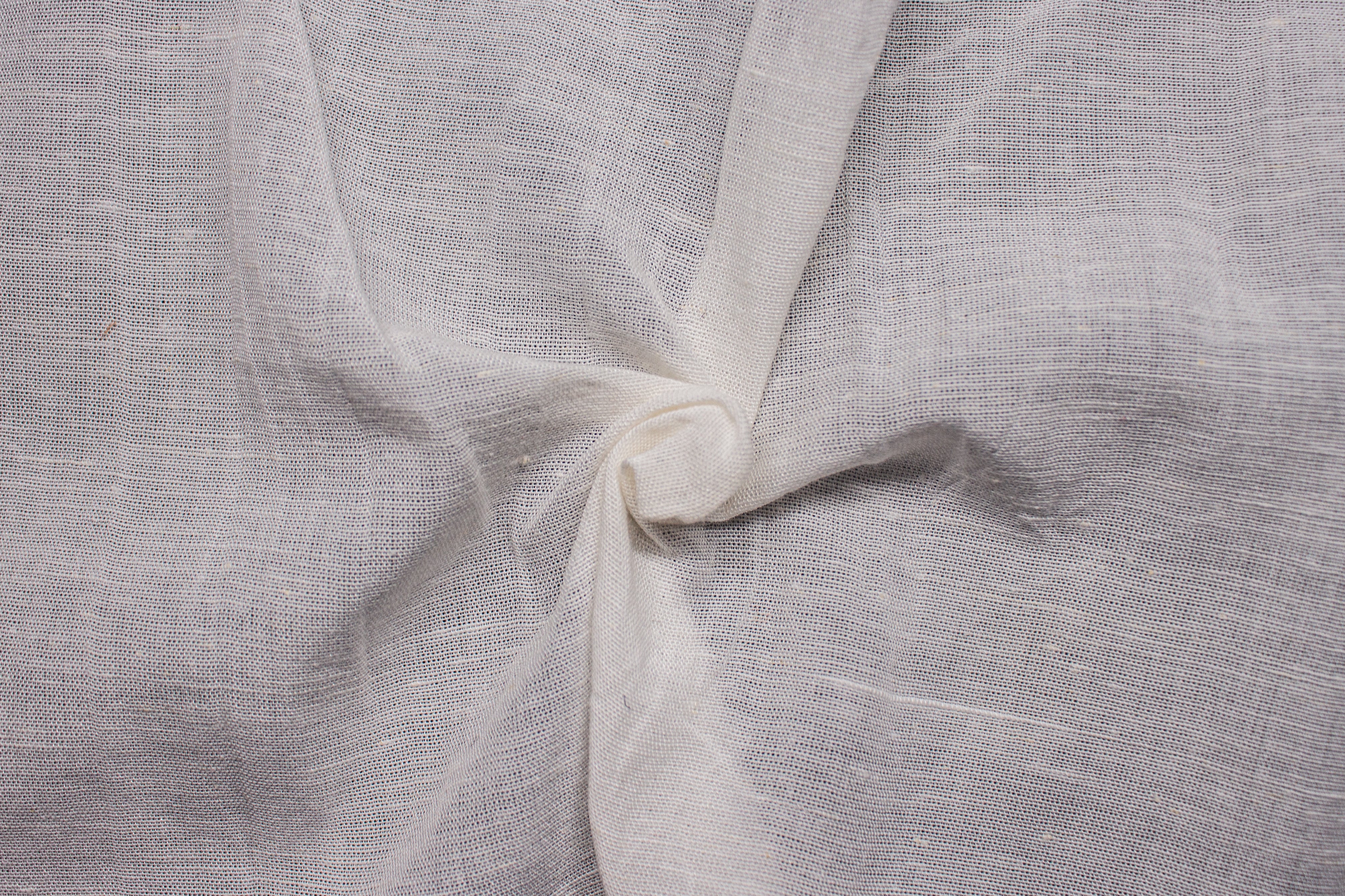 White 80S Flex Linen Plain Cotton Fabric