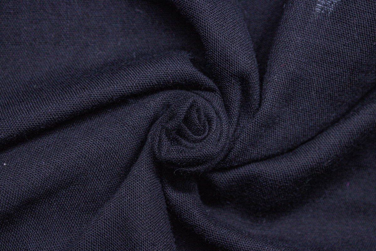 Black Plain Double Cloth Muslin Fabric