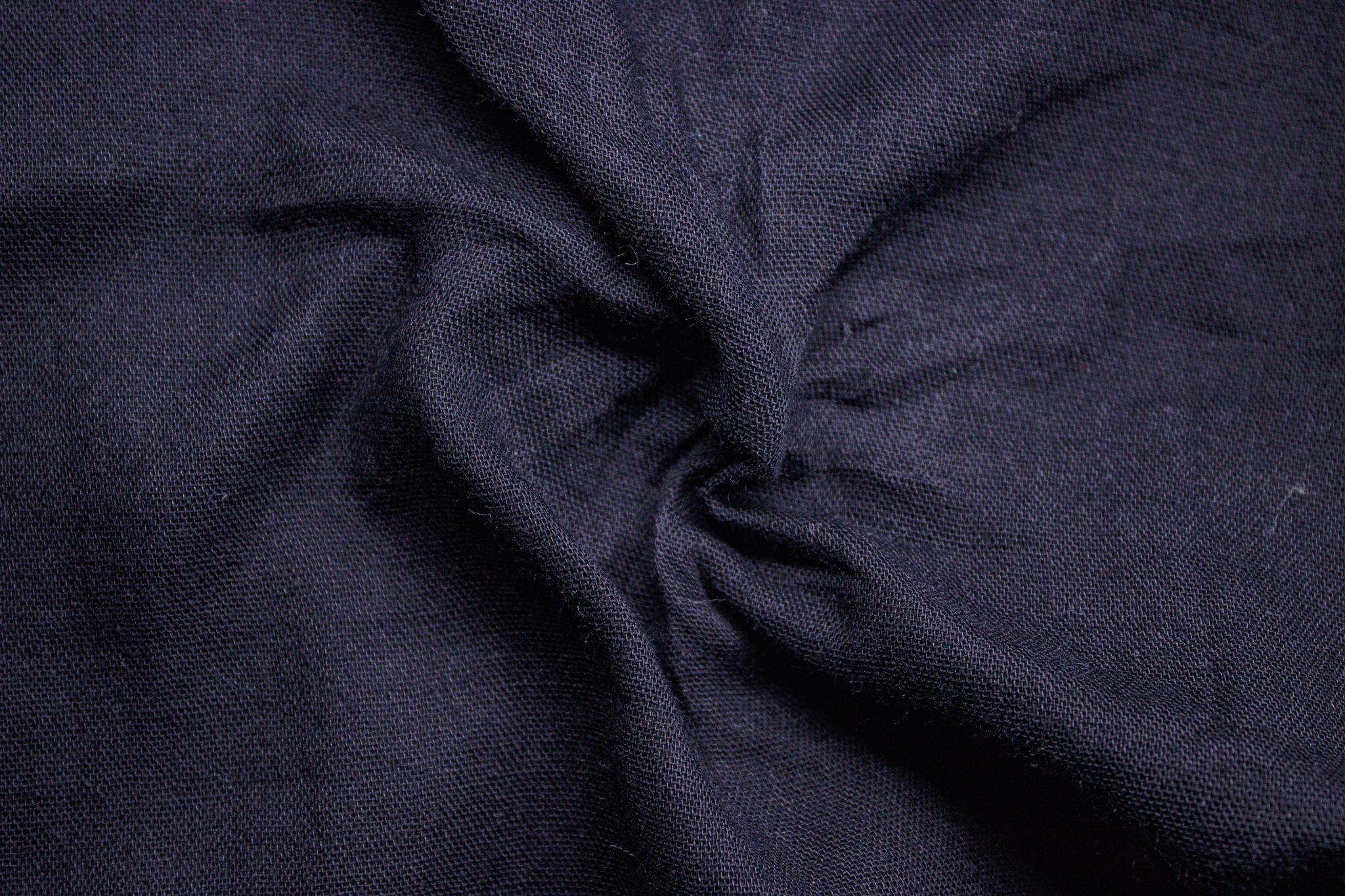 Black Double Cloth Muslin Plain