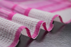 Pink Cotton Muslin Dobby Lycra Stripe