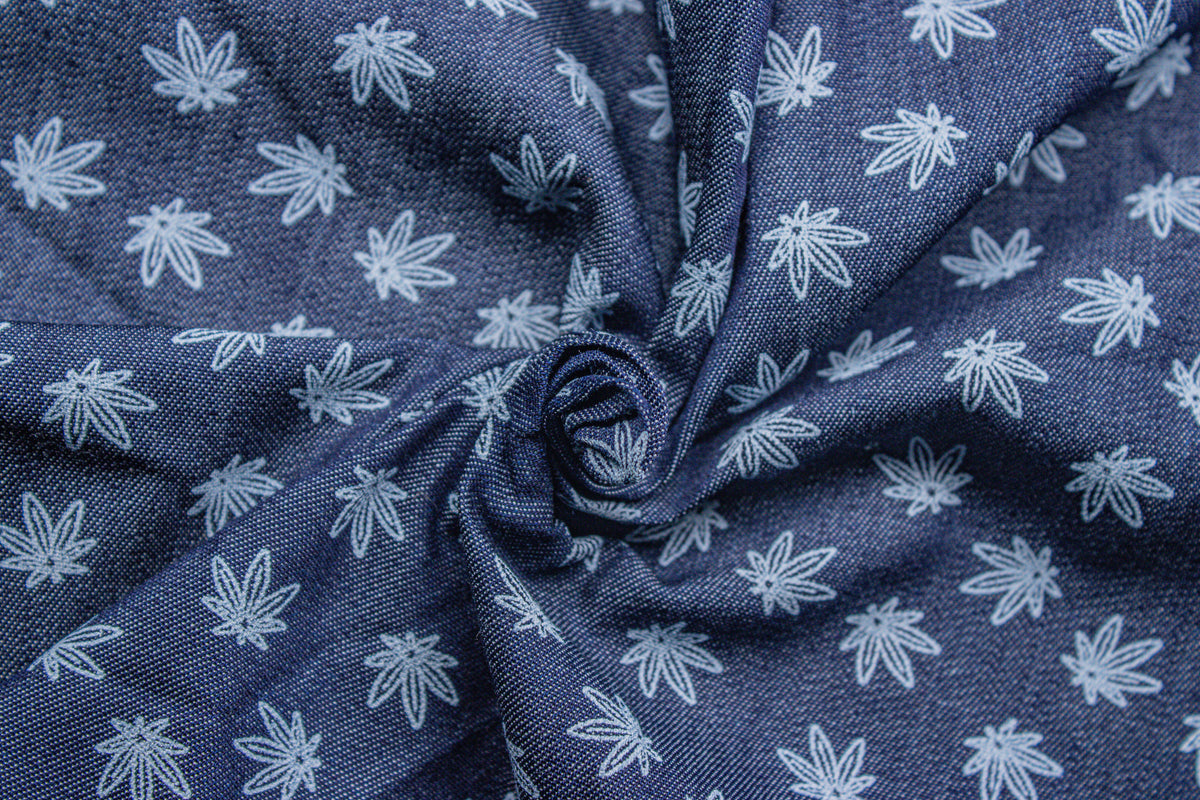 Silky Denim Floral Print Cotton Fabric