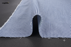 Indigo Cotton Silky Denim Pin Stripe Fabric