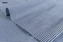 Indigo Cotton Silky Denim Pin Stripe Fabric