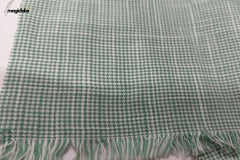 Pastel Green Houndstooth Cotton Linen Fabric