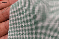 Pastel Green Houndstooth Cotton Linen Fabric