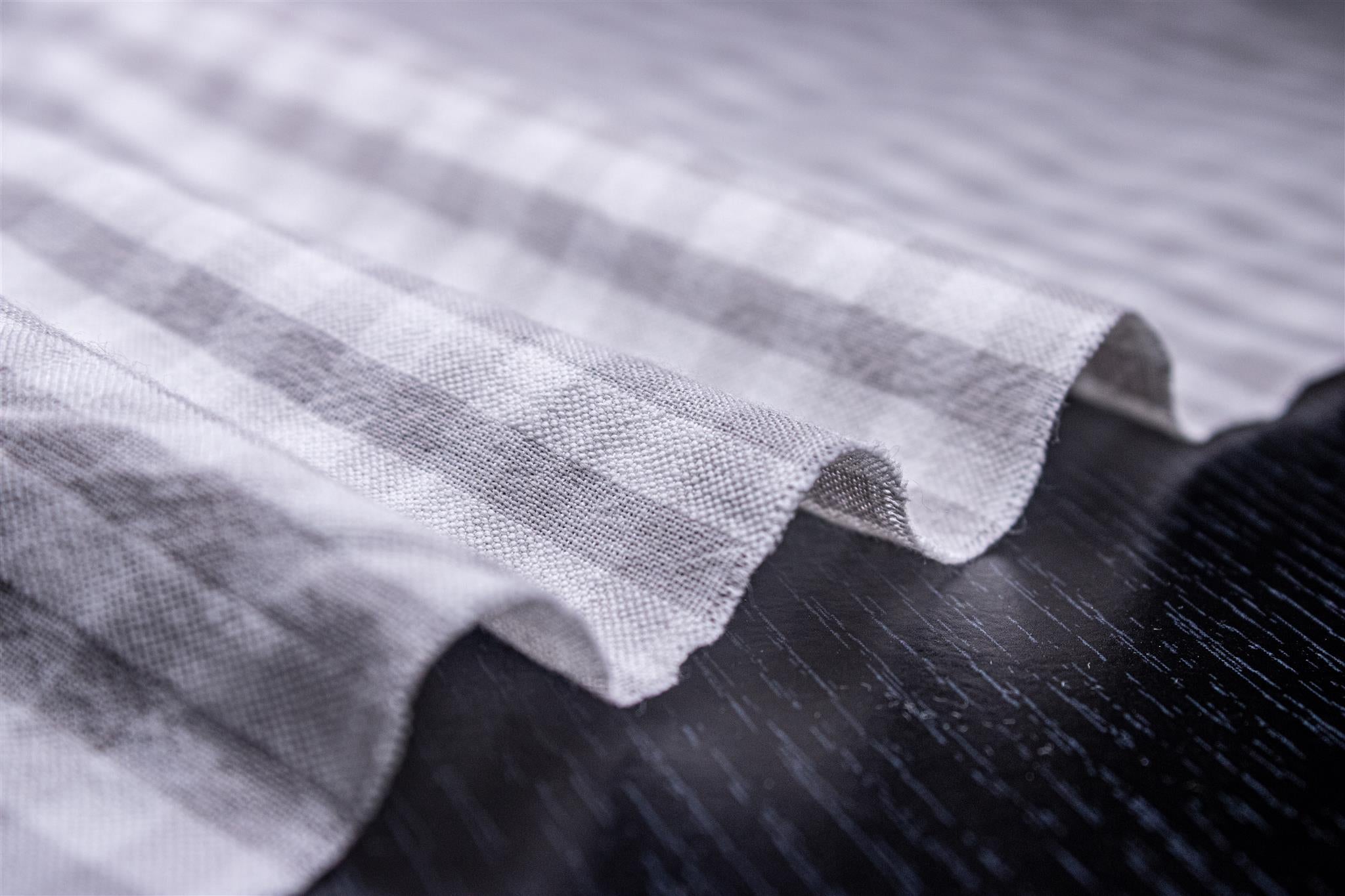 Cotton Steel Grey Seersucker Gingham