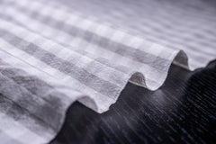 Steel Grey Seersucker Gingham Gingham Check Cotton Fabric