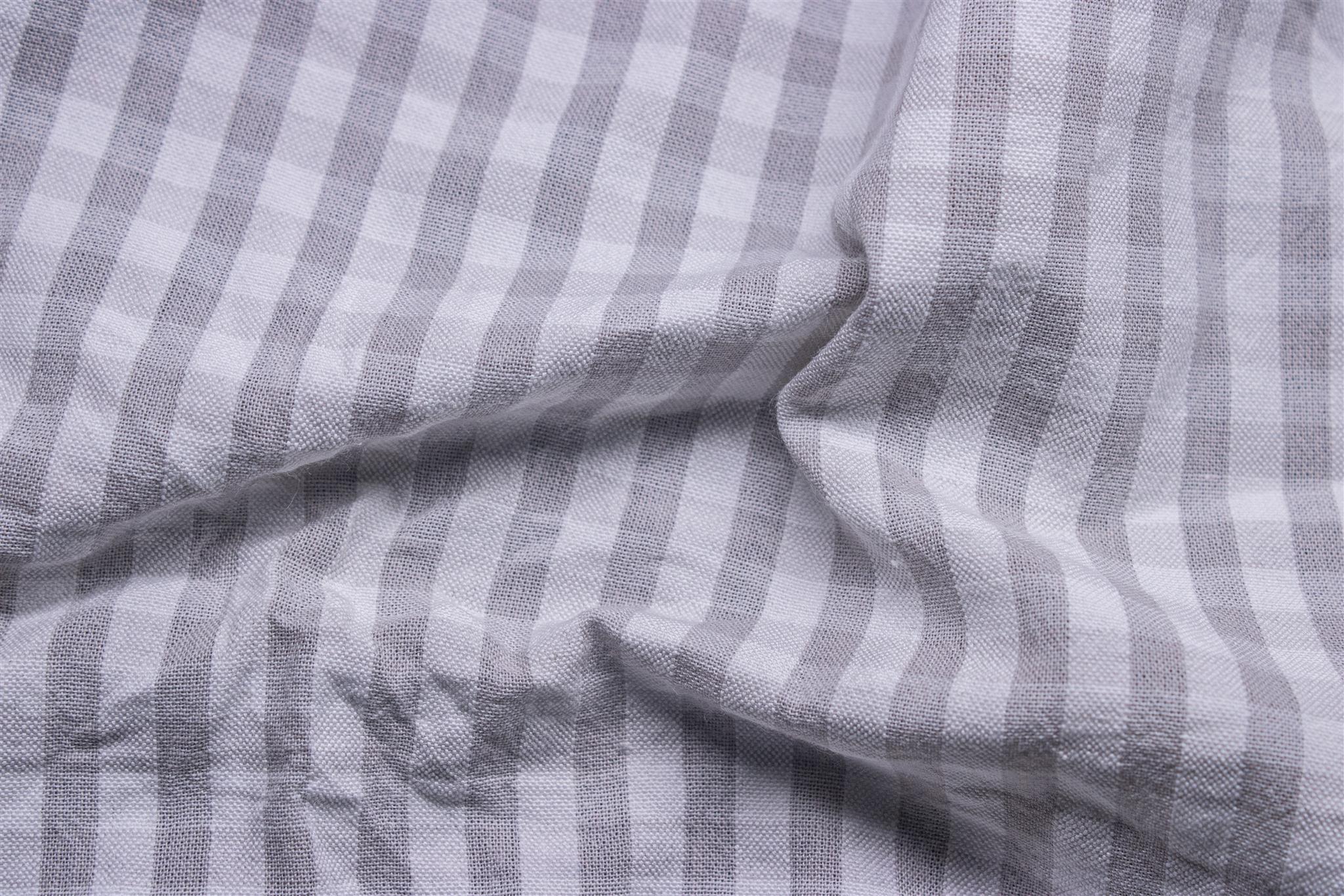 Cotton Steel Grey Seersucker Gingham