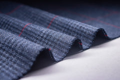 Slaty Grey Tartan Check Suiting Fabric