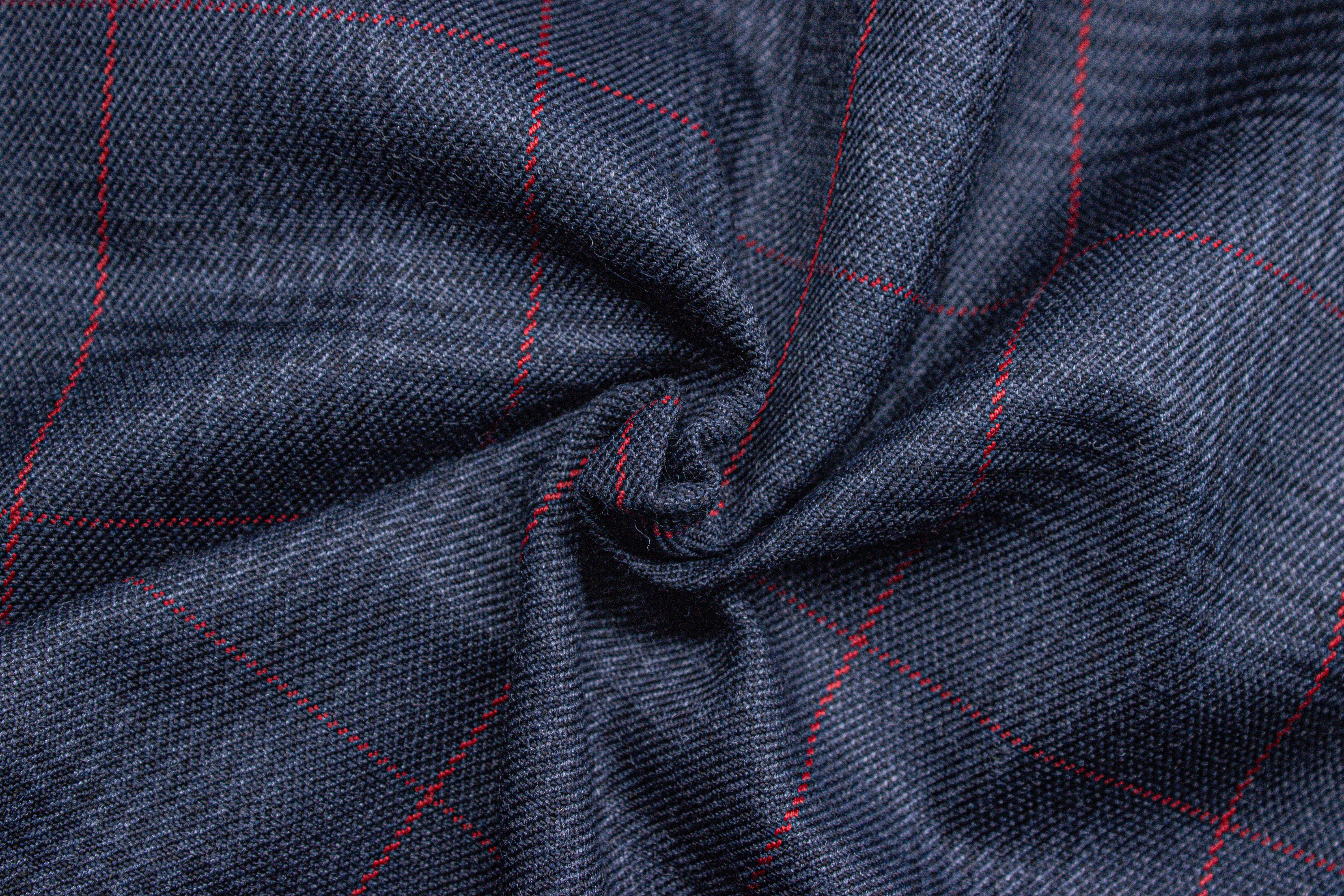 Slaty Grey Tartan Check Suiting Fabric