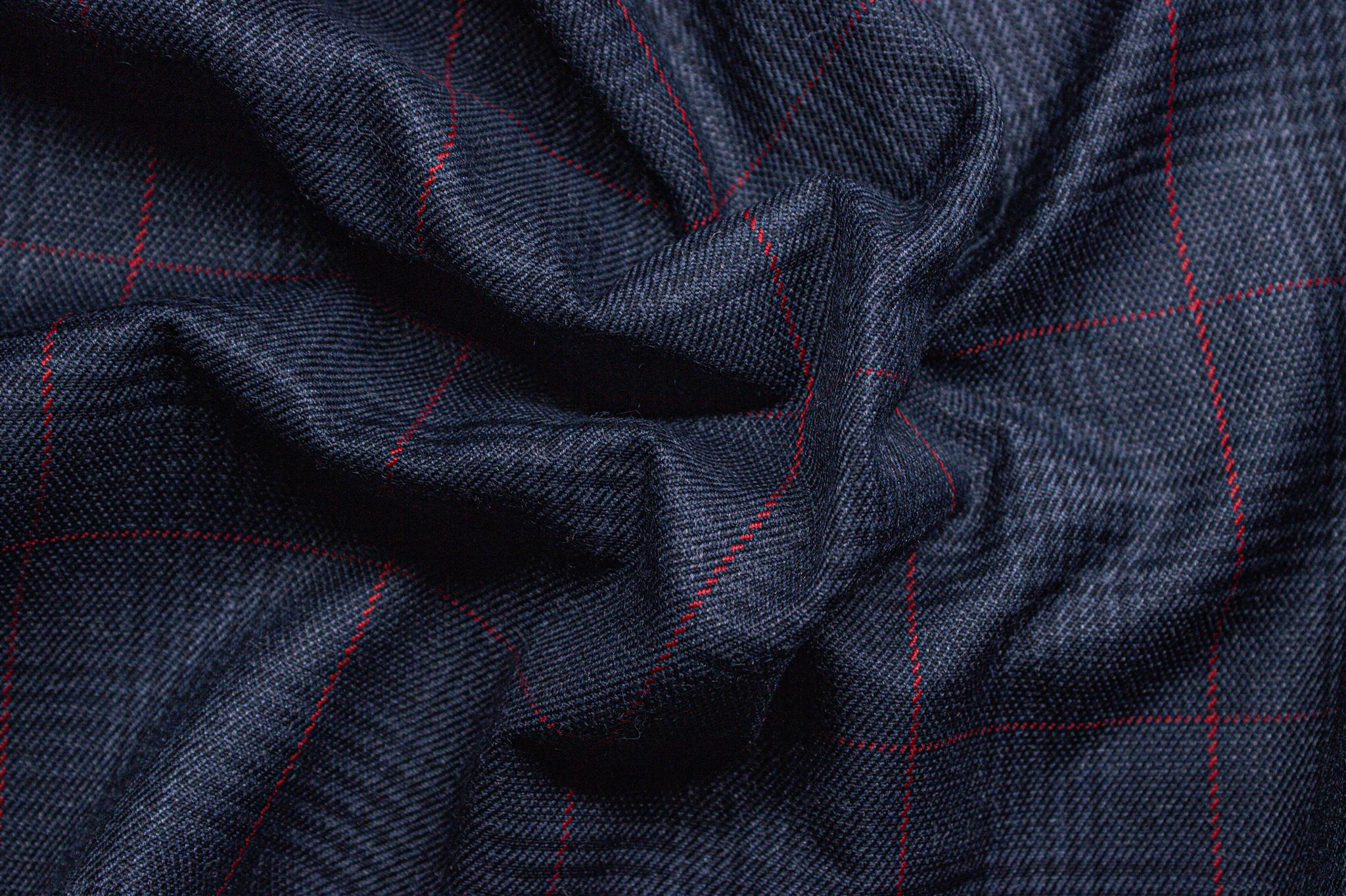 Slaty Grey Tartan Suiting Check