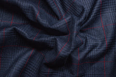 Slaty Grey Tartan Check Suiting Fabric