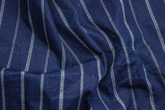 Indigo Denim Dobby Stripe1 Cotton Fabric