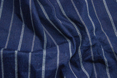 Cotton Indigo Denim Dobby Stripe