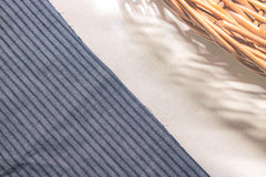 Indigo Denim Dobby Stripe2 Cotton Fabric