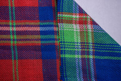 Cotton Blue & Green Reversible Twill Check Double Cloth Fabric