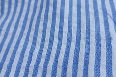 Royal Blue Recycled Seersucker Pinstripe Fabric