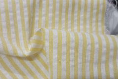 Yellow Recycled Seersucker Pinstripe Fabric