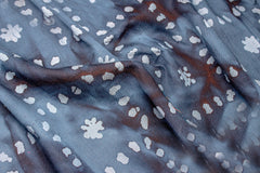 Indigo Cloud on Soft Tie Dye Print Cotton Chambray Fabric