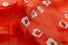 Orange Bandhani Print Cotton Fabric