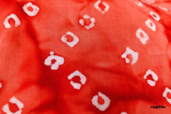 Orange Bandhani Print Cotton Fabric