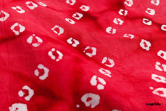 Peach Bandhani Print Cotton Fabric