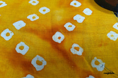Soft Yellow Bandhani Print Cotton Fabric