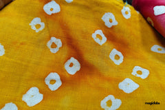Soft Yellow Bandhani Print Cotton Fabric